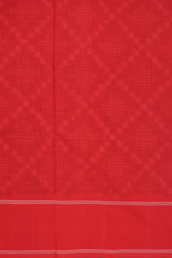 Pochampally Cotton Saree In Black With Diamond Design