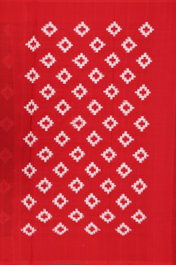 Pochampally Cotton Saree In Black With Ikat Design