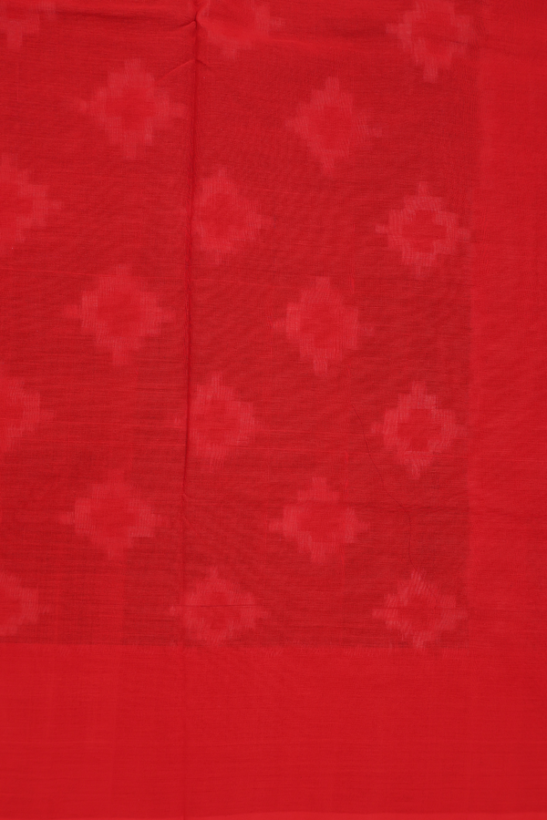 Pochampally Cotton Saree In Black With Ikat Design