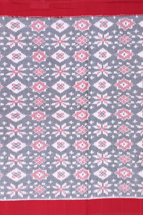 Pochampally Cotton Saree In Black With Printed Design