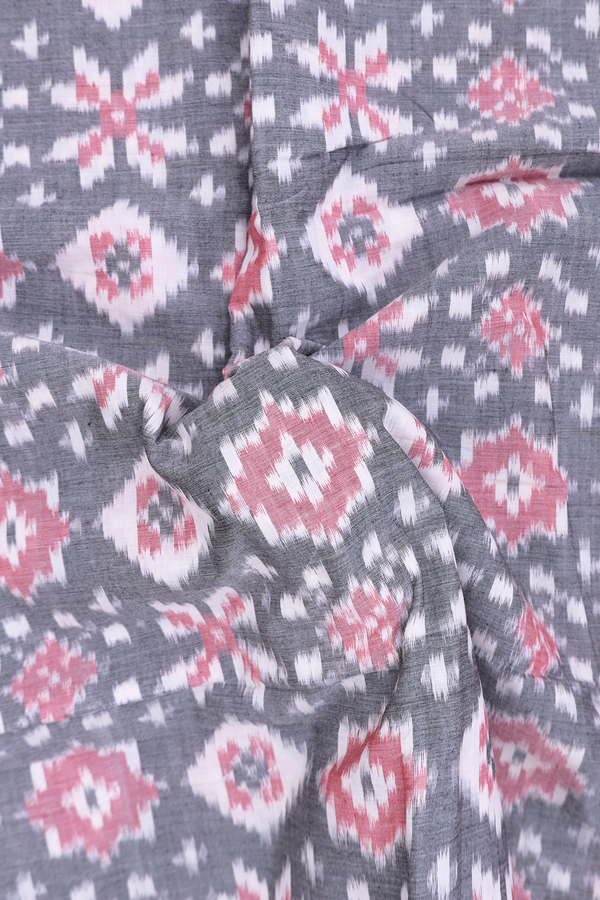 Pochampally Cotton Saree In Black With Printed Design