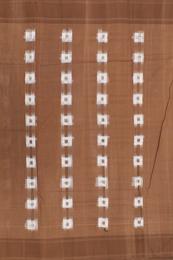 Pochampally Cotton Saree In Black With Square Buttas