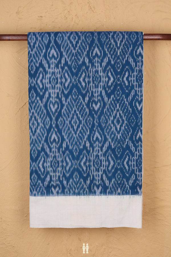 Pochampally Cotton Saree In Blue With Printed Design