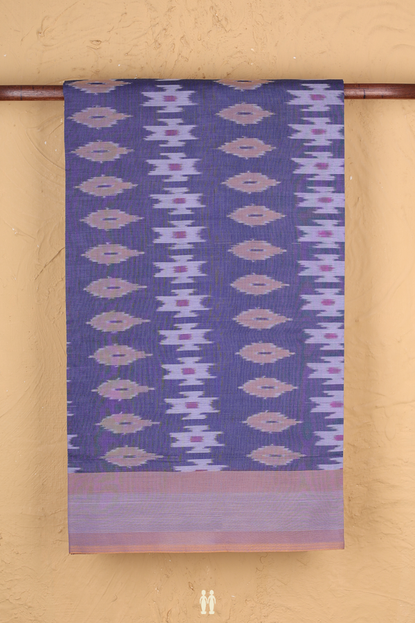 Pochampally Cotton Saree In Blue With Printed Design