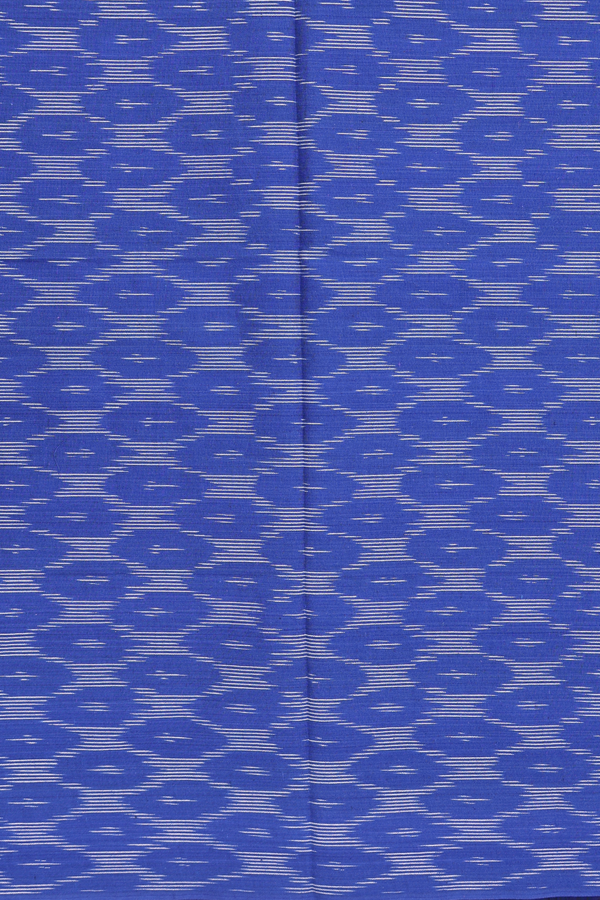Pochampally Cotton Saree In Blue With Printed Buttas