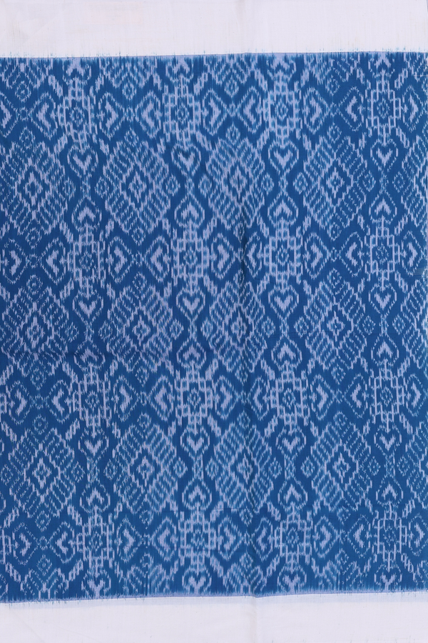 Pochampally Cotton Saree In Blue With Printed Design