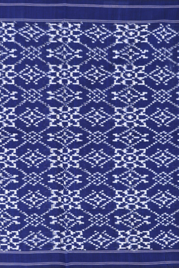 Pochampally Cotton Saree In Blue With Printed Design