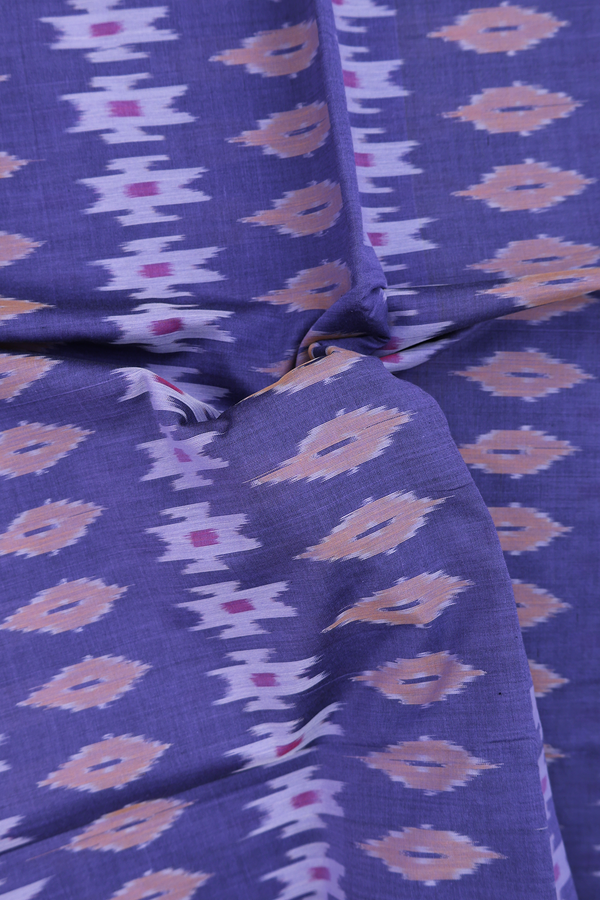 Pochampally Cotton Saree In Blue With Printed Design