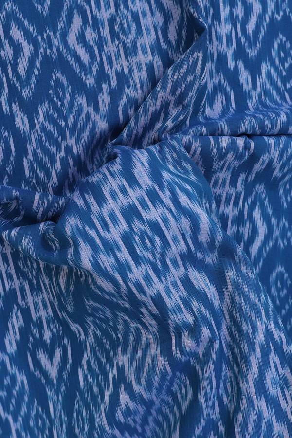 Pochampally Cotton Saree In Blue With Printed Design