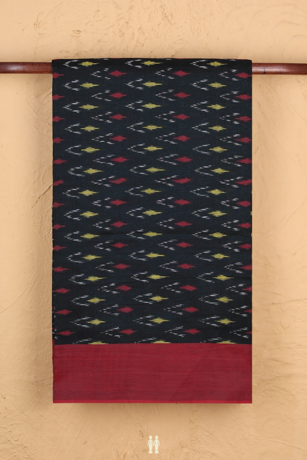 Pochampally Cotton Saree In Bottle Green With Printed Design