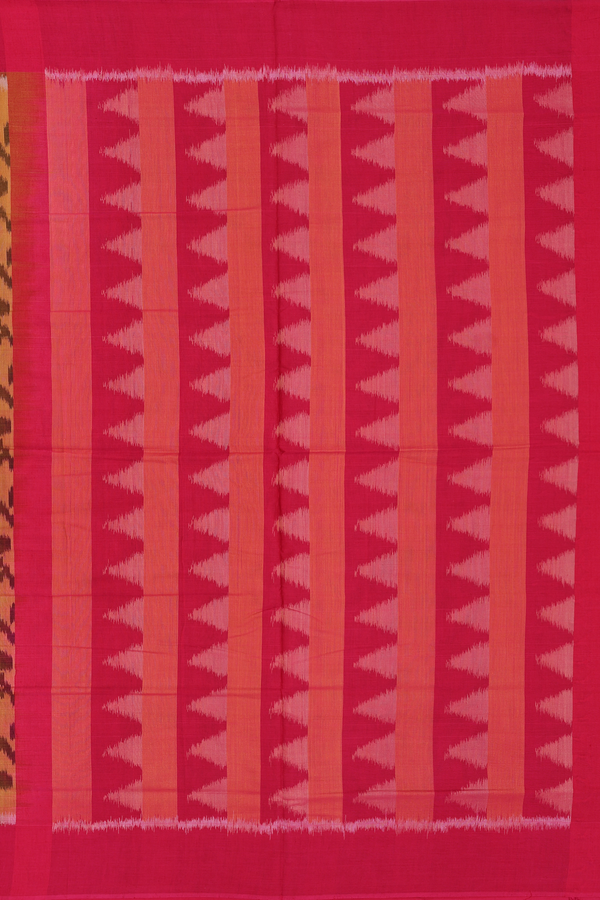 Pochampally Cotton Saree In Brown With Printed Design