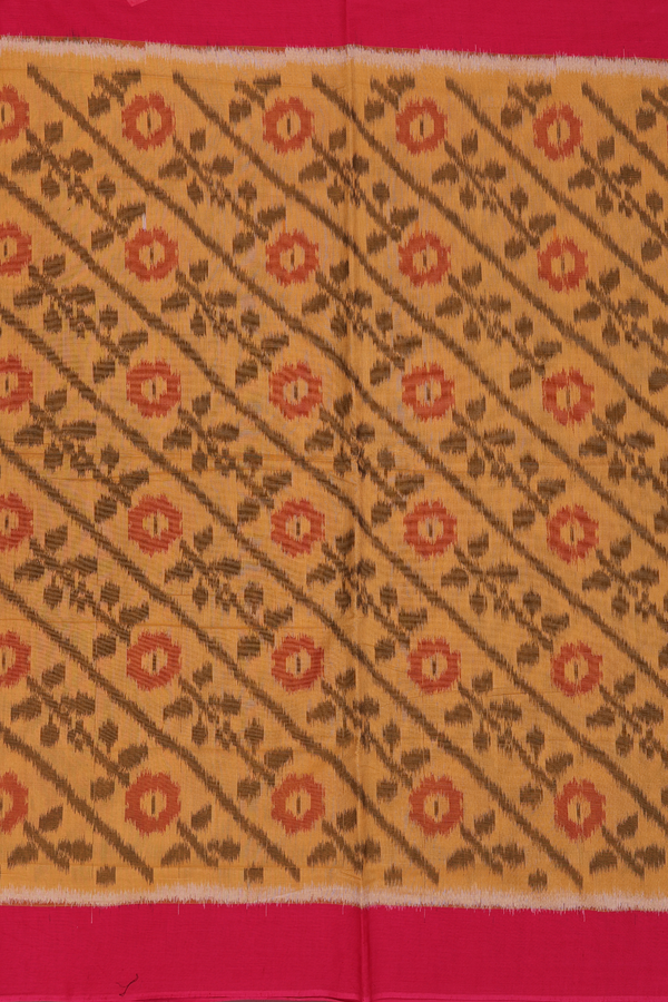 Pochampally Cotton Saree In Brown With Printed Design