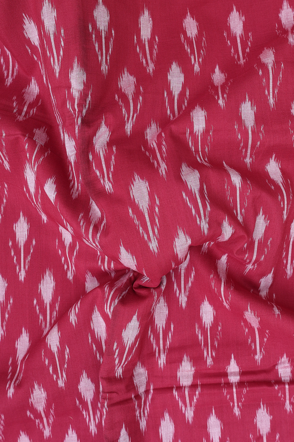 Pochampally Cotton Saree In Burgundy Red With Printed Design