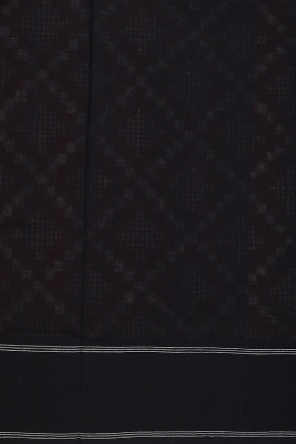 Pochampally Cotton Saree In Crimson Red With Diamond Design