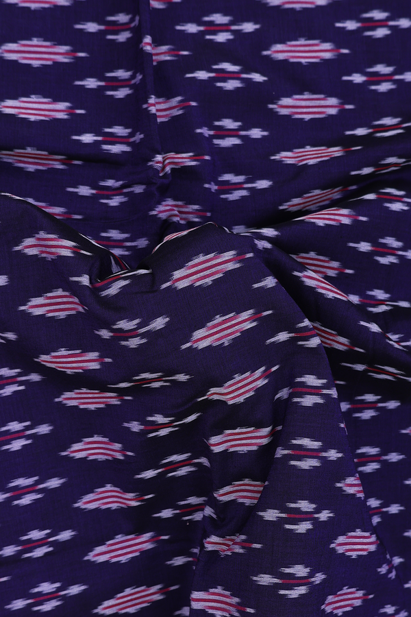 Pochampally Cotton Saree In Dark Purple With Printed Design