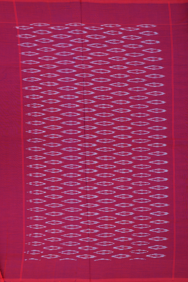 Pochampally Cotton Saree In Dark Purple With Printed Design