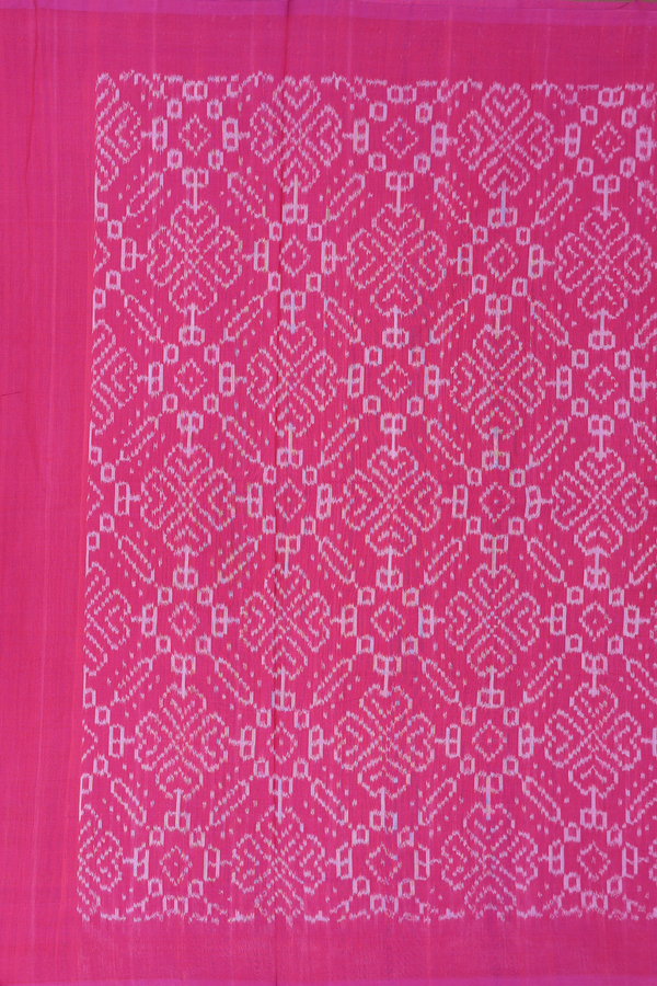 Pochampally Cotton Saree In Pink With Printed Design