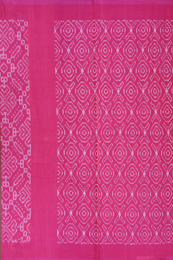 Pochampally Cotton Saree In Pink With Printed Design