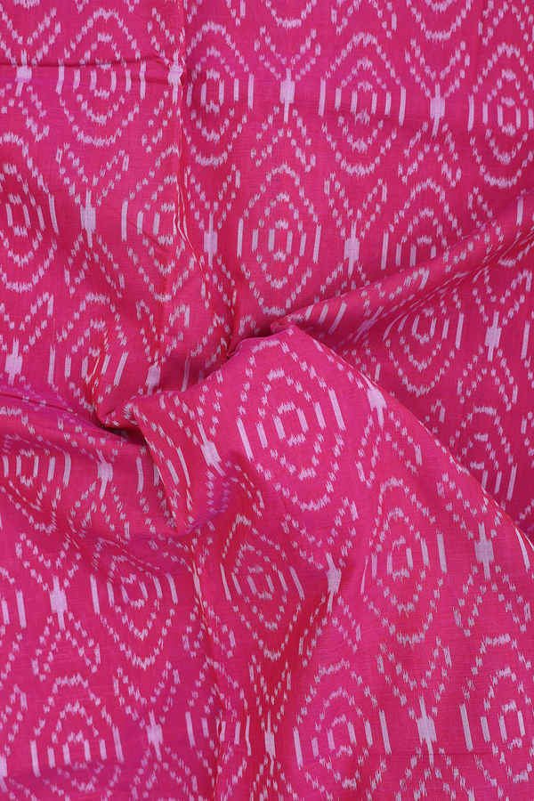 Pochampally Cotton Saree In Pink With Printed Design