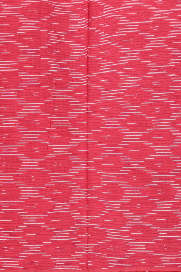 Pochampally Cotton Saree In Dusty Red With Allover Design