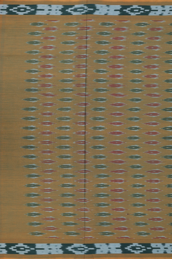 Pochampally Cotton Saree In Forest Green With Allover Design