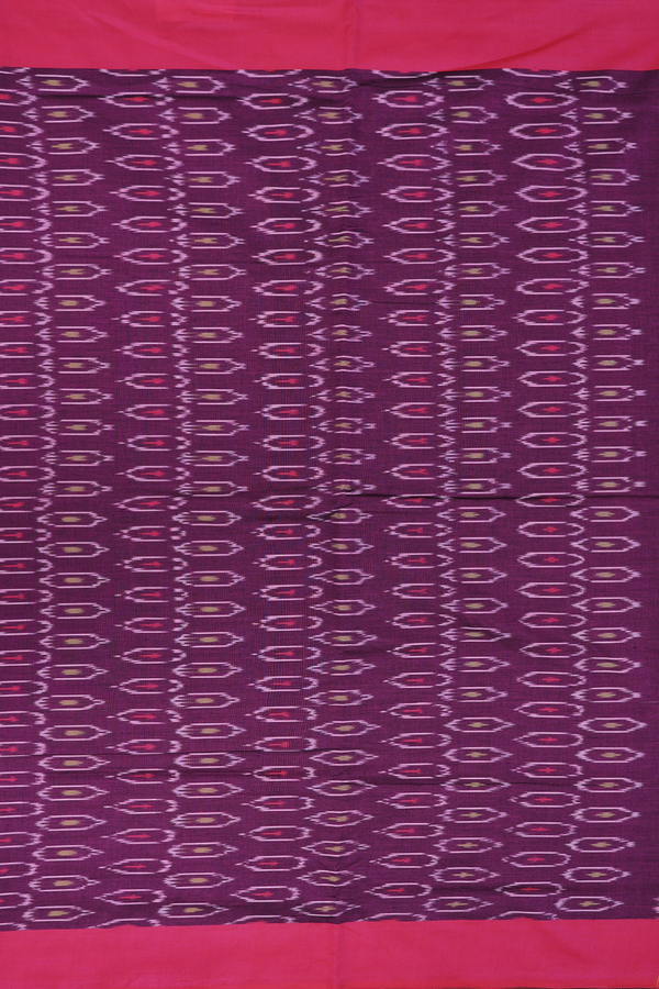 Pochampally Cotton Saree In Grape Purple With Allover Design