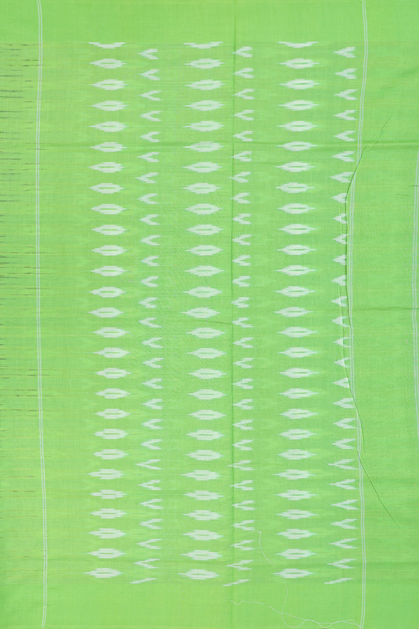 Pochampally Cotton Saree In Green With Printed Design