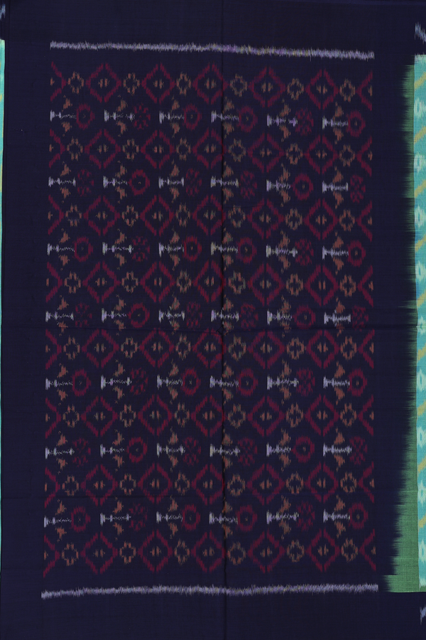 Pochampally Cotton Saree In Green With Printed Design