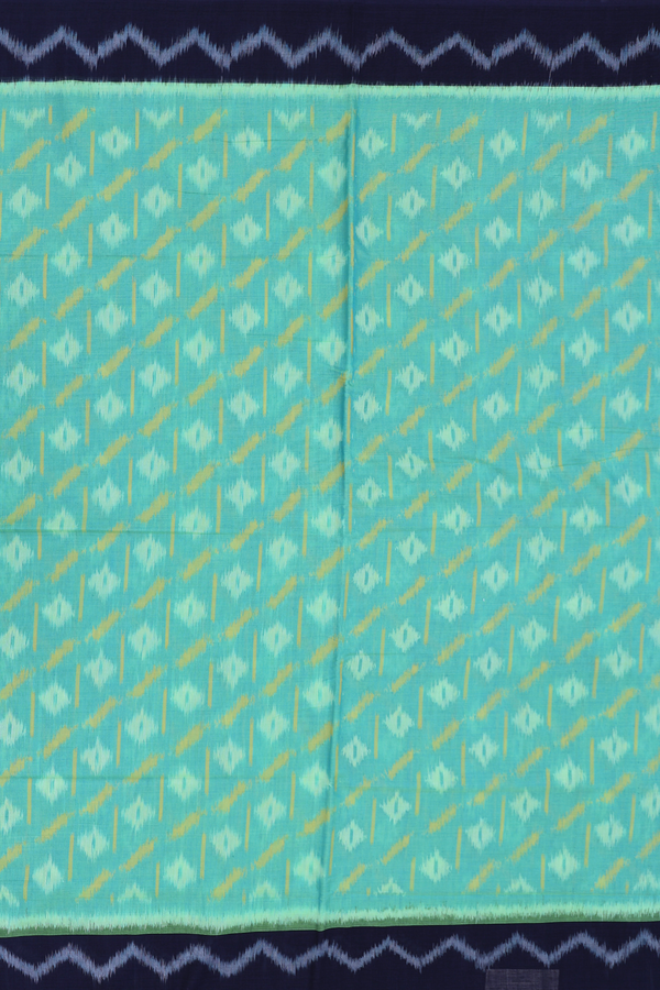 Pochampally Cotton Saree In Green With Printed Design