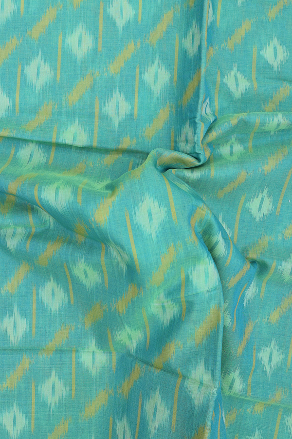Pochampally Cotton Saree In Green With Printed Design
