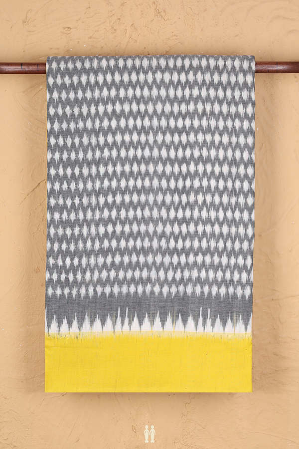 Pochampally Cotton Saree In Grey With Allover Buttas