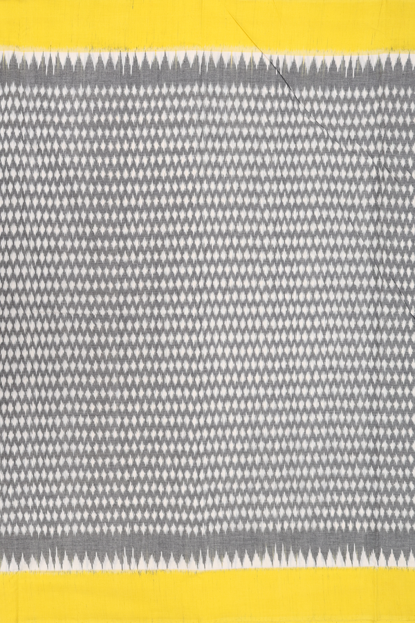 Pochampally Cotton Saree In Grey With Allover Buttas