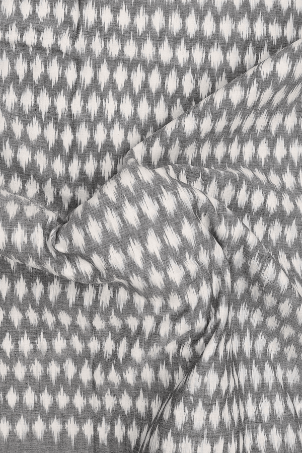 Pochampally Cotton Saree In Grey With Allover Buttas