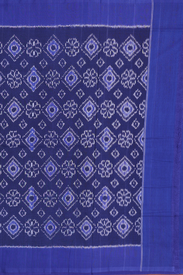 Pochampally Cotton Saree In Grey With Ikat Design