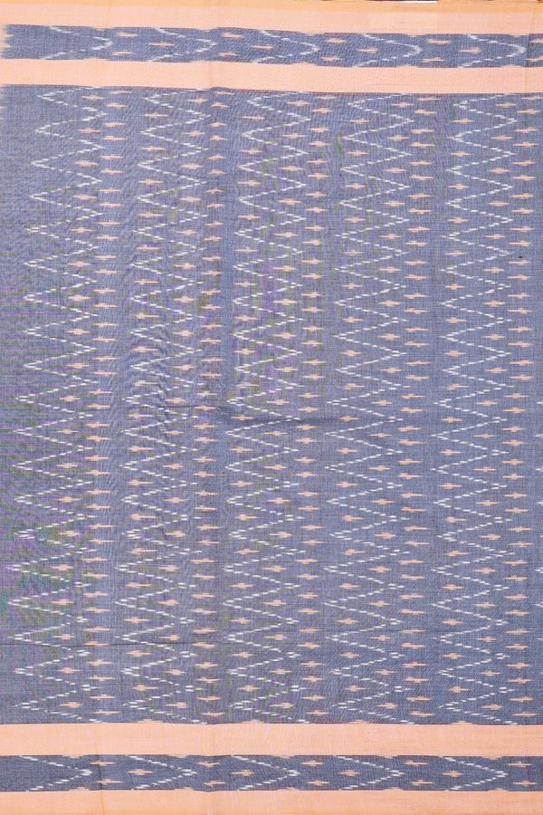 Pochampally Cotton Saree In Grey With Printed Design