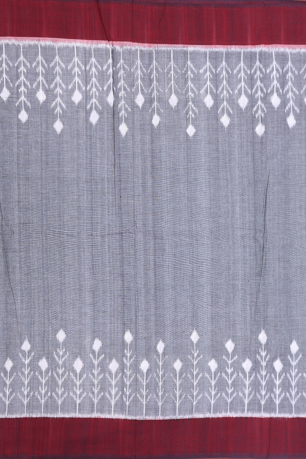 Pochampally Cotton Saree In Grey With Printed Design