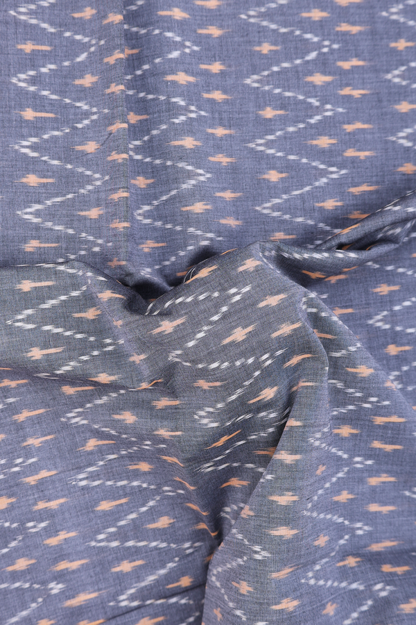 Pochampally Cotton Saree In Grey With Printed Design