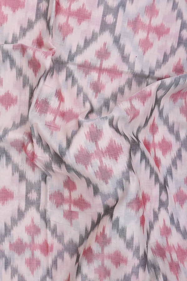 Pochampally Cotton Saree In Ivory With Printed Design