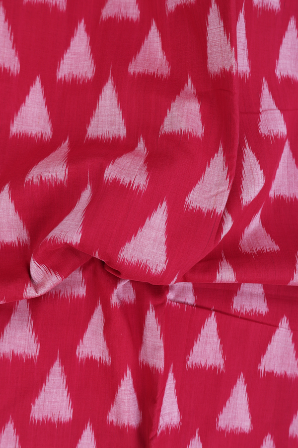 Pochampally Cotton Saree In Rose Red With Printed Design