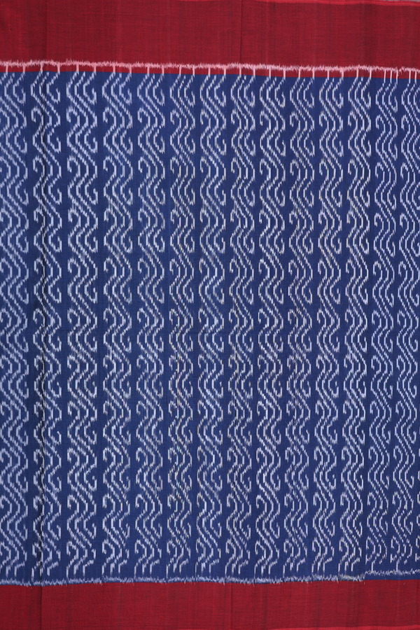 Pochampally Cotton Saree In Oxford Blue With Allover Design