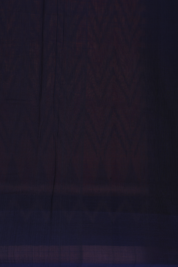 Pochampally Cotton Saree In Orange With Chevron Design