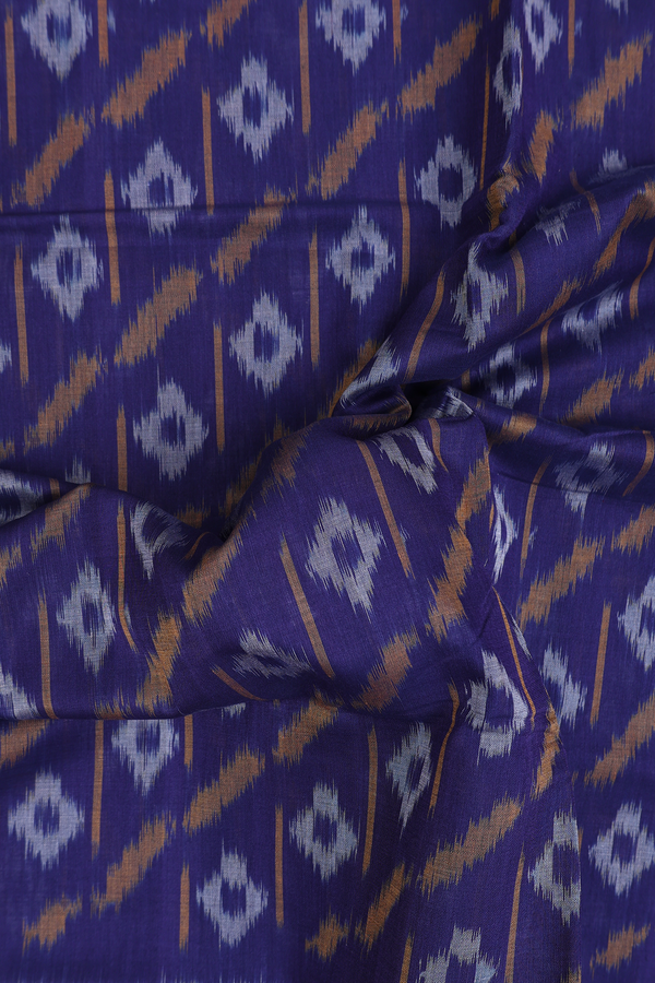 Pochampally Cotton Saree In Oxford Blue With Allover Design