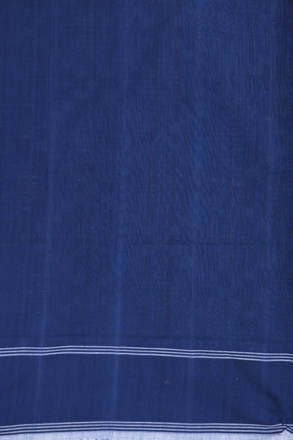Pochampally Cotton Saree In Oxford Blue With Printed Design