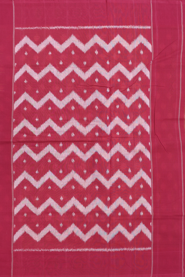 Pochampally Cotton Saree In Pear Green With Printed Design