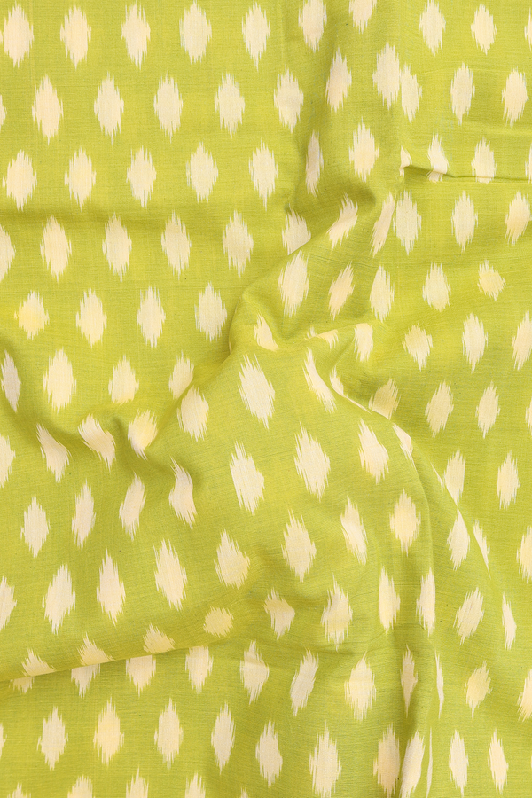Pochampally Cotton Saree In Pear Green With Printed Design