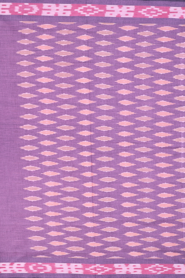 Pochampally Cotton Saree In Pink With Allover Design