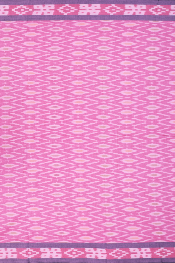 Pochampally Cotton Saree In Pink With Allover Design