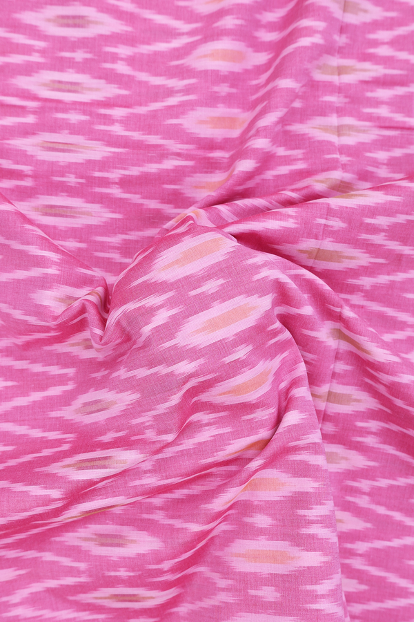 Pochampally Cotton Saree In Pink With Allover Design