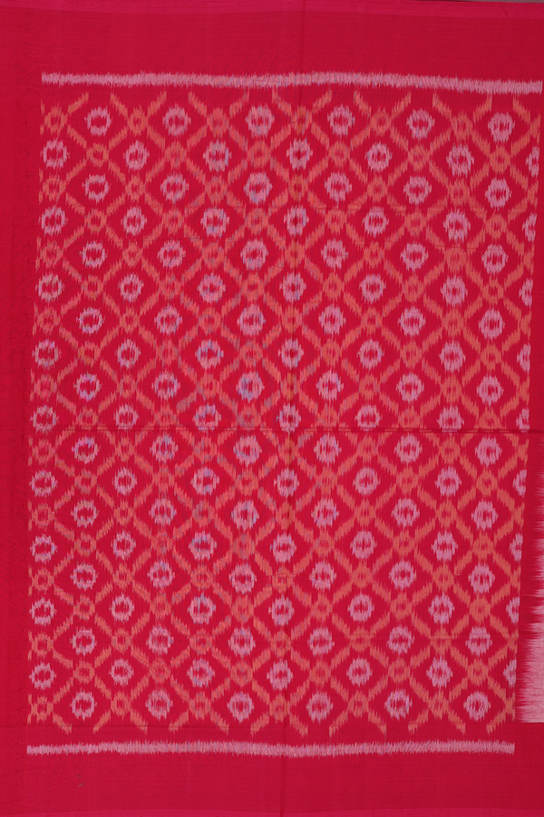 Pochampally Cotton Saree In Pink With Printed Design
