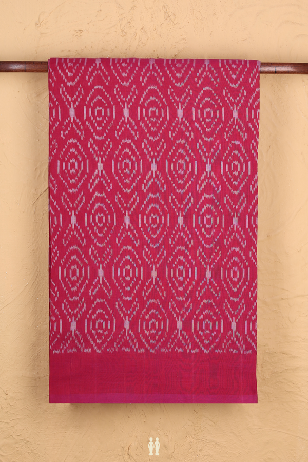 Pochampally Cotton Saree In Pink With Allover Design